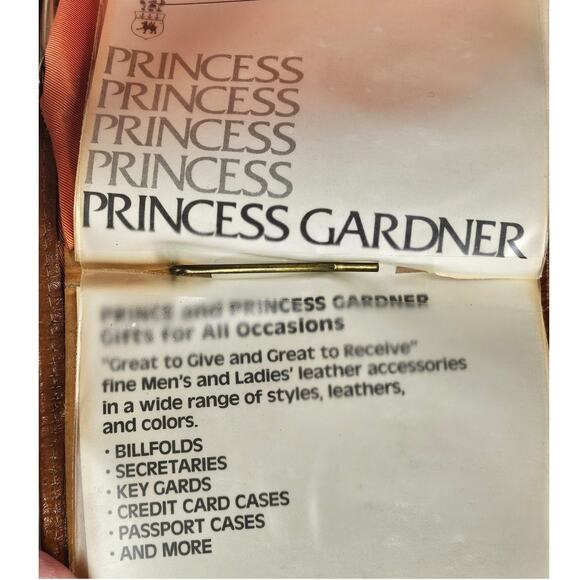 PRINCESS GARDNER VINTAGE WOMENS BROWN TOPGRAIN LEATHER BIFOLD COIN PURSE WALLET - Picture 6 of 11